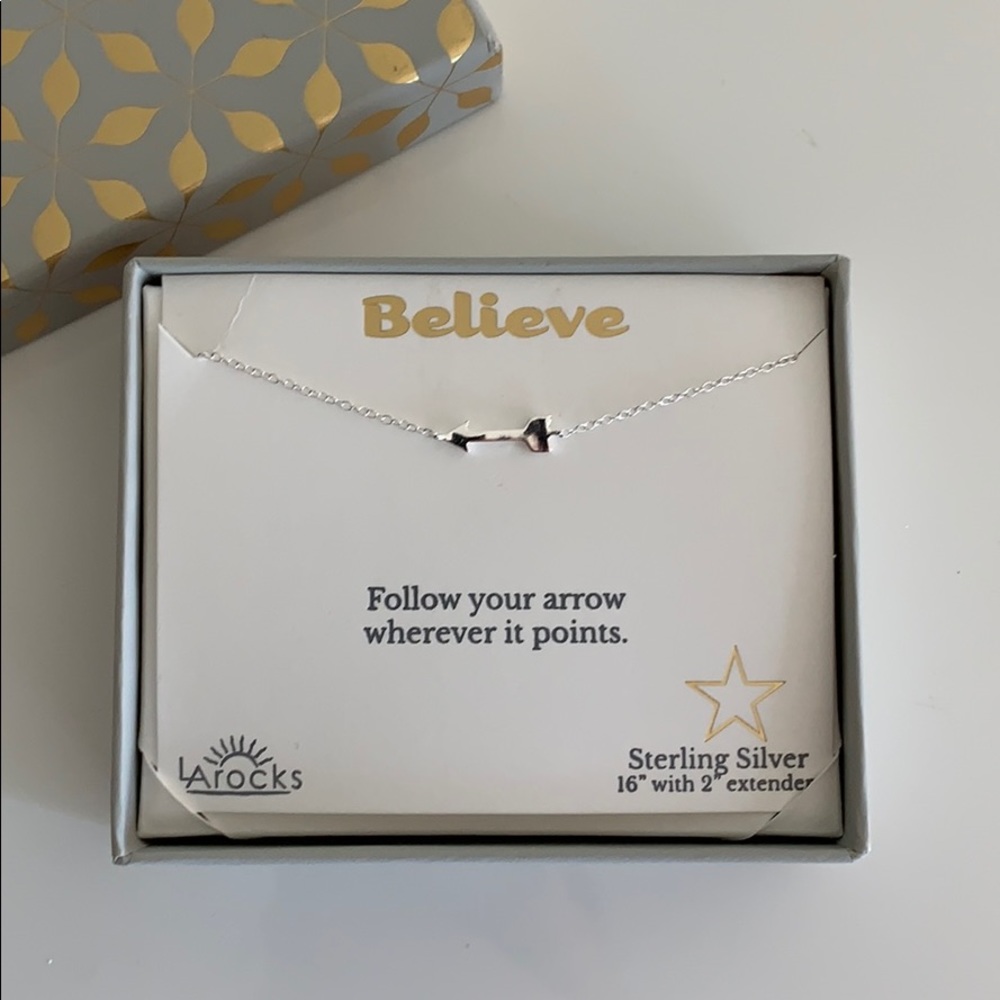 Believe arrow necklace